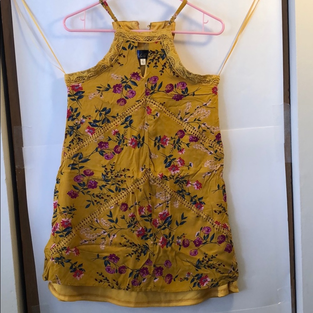 NWOT Gold, floral dress